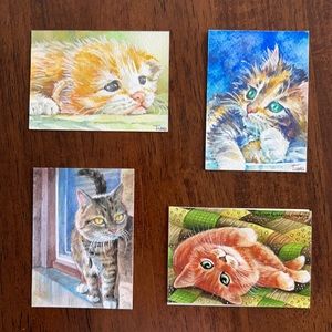 Charming Cat Art Collection - Set of 4